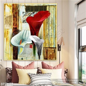 Tranh hoa Vân môn treo tường phòng khách