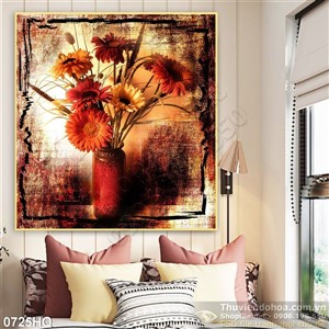 Tranh hoa đồng tiền đẹp