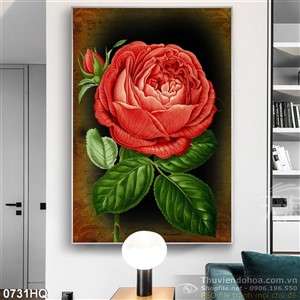 Tranh hoa hồng treo tường phòng khách
