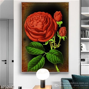 Tranh hoa hồng nghệ thuật treo tường