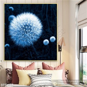 Tranh hoa bood công anh trang trí phòng ngủ