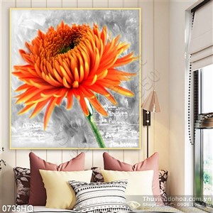 Tranh hoa đồng tiền trang trí đẹp