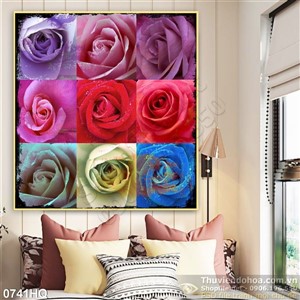 Tranh hoa hồng màu độc đáo