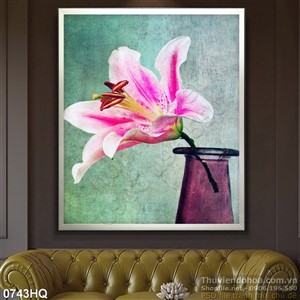 Tranh hoa Ly đẹp treo tường