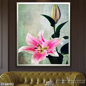 Tranh hoa Ly trang trí treo tường đẹp