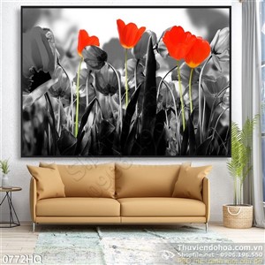 Tranh hoa tulip nghệ thuật