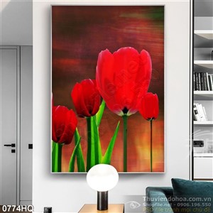 Tranh hoa tulip đẹp độc đáo