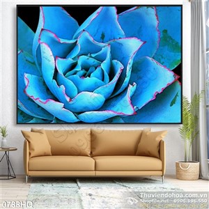 Tranh hoa sen đá trang trí phòng khách