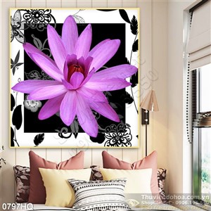 Tranh hoa súng trang trí phòng khách