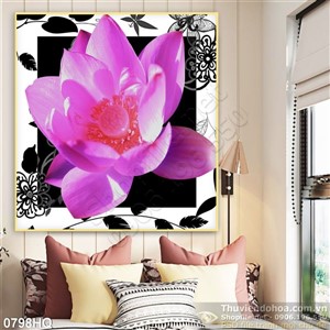Tranh hoa sen hiện đại treo tường