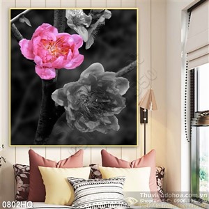 Tranh hoa đào đẹp độc đáo