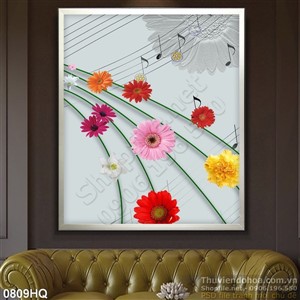 Tranh hoa đồng tiền độc đáo