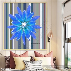 Tranh hoa đồng tiền xanh