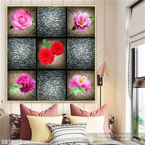 Tranh hoa lá trang trí hiện đại