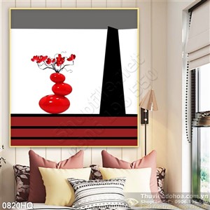 Tranh hoa lá spa hiện đại