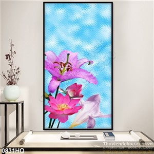 Tranh hoa sen nghệ thuật