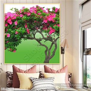 Tranh hoa lá dán tường đẹp