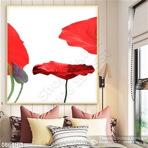 Tranh hoa lá dán tường đẹp