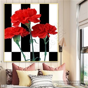 Tranh hoa cẩm chướng độc đáo