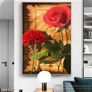 Tranh hoa hồng treo tường nghệ thuật