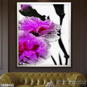 Tranh hoa cẩm chướng trang trí phòng khách