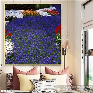 Tranh hoa tulip trang trí phòng khách