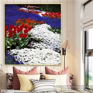 Tranh hoa tulip nghệ thuật