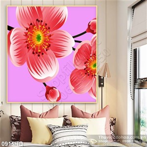 Tranh hoa đào nghệ thuật