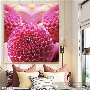 Tranh hoa lá treo tường phòng khách