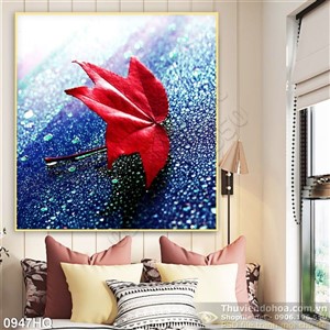 Tranh hoa lá nghệ tuật trang trí phòng khách