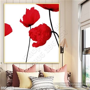 Tranh hoa tulip hiện đại trang trí phòng khách