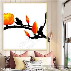 Tranh hoa lá treo tường độc đáo