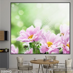 Tranh hoa Cúc treo tường trang trí phòng khách