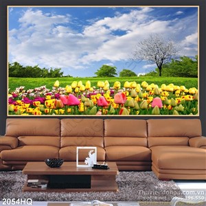 Tranh hoa tulip trang trí dán tường đẹp