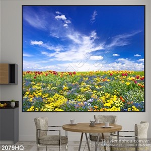 Tranh cánh đồng hoa tulip đẹp