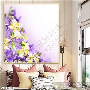 Tranh hoa Lan đẹp treo tường phòng khách