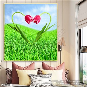 Tranh hoa tulip đẹp độc đáo