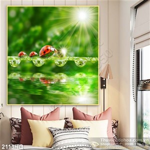 Tranh hoa lá và cánh cam