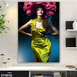 Tranh hoa hồng và siêu mẫu đẹp