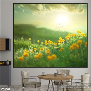 Tranh hoa Cúc độc đáo dán tường