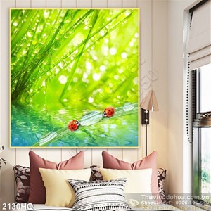 Tranh hoa lá trang trí phòng ngủ đẹp