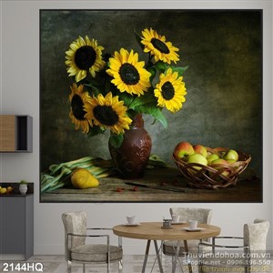 Tranh hoa Hướng dương trang trí phòng khách
