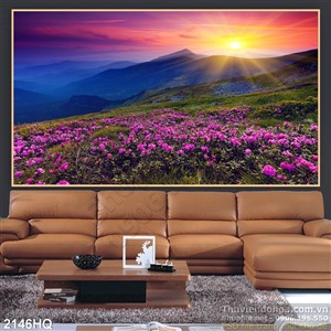 Tranh hoa vào buổi hoàng hôn