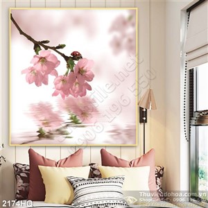 Tranh hoa đào trang trí treo tường đẹp