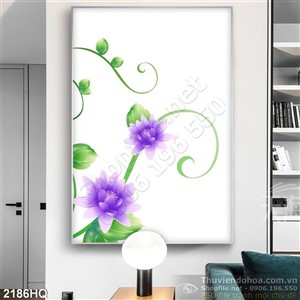 Tranh hoa lá in gạch đẹp