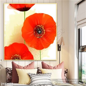 Tranh hoa lá hiện đại treo tường phòng khách