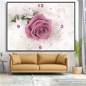 Tranh hoa hồng đồng hồ