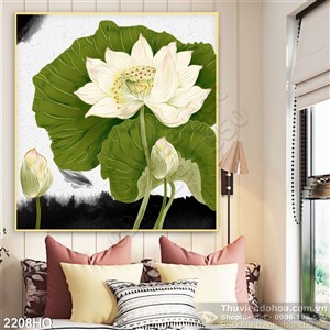 Tranh hoa Sen trang trí đẹp
