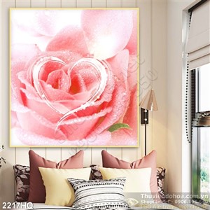 Tranh hoa hồng cam trang trí phòng ngủ