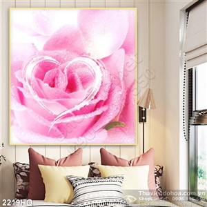 Tranh hoa hồng treo tường phòng ngủ